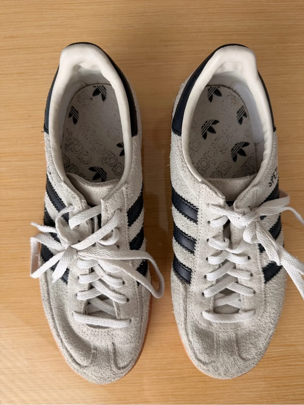 Adidas Spezial Suede Sneakers in White and Black with Gum Sole